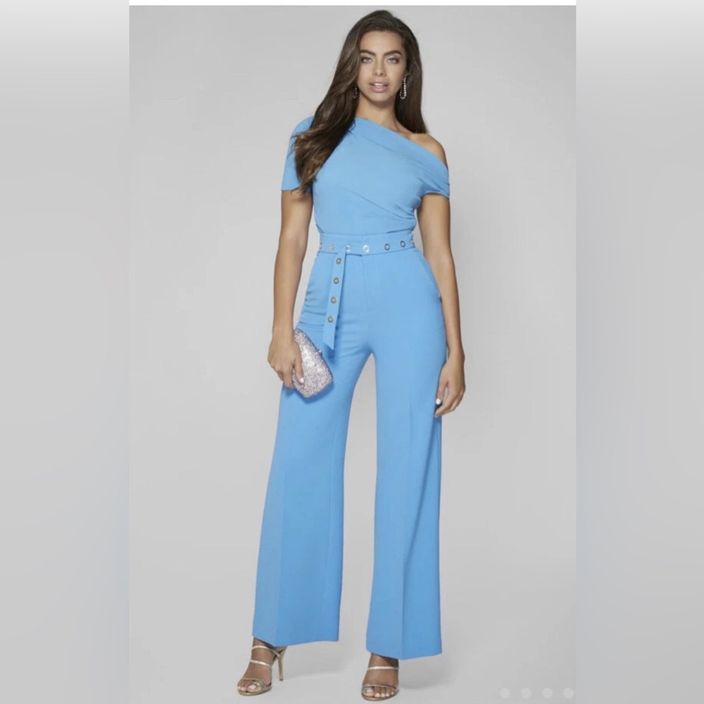 Guess By Marciano Andre Wide Leg Embellished Belt Trouser and Off Shoulder Top.